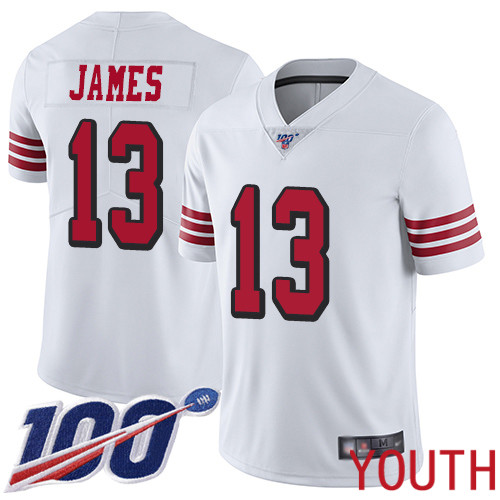 San Francisco 49ers Limited White Youth Richie James NFL Jersey 13 100th Season Rush Vapor Untouchable